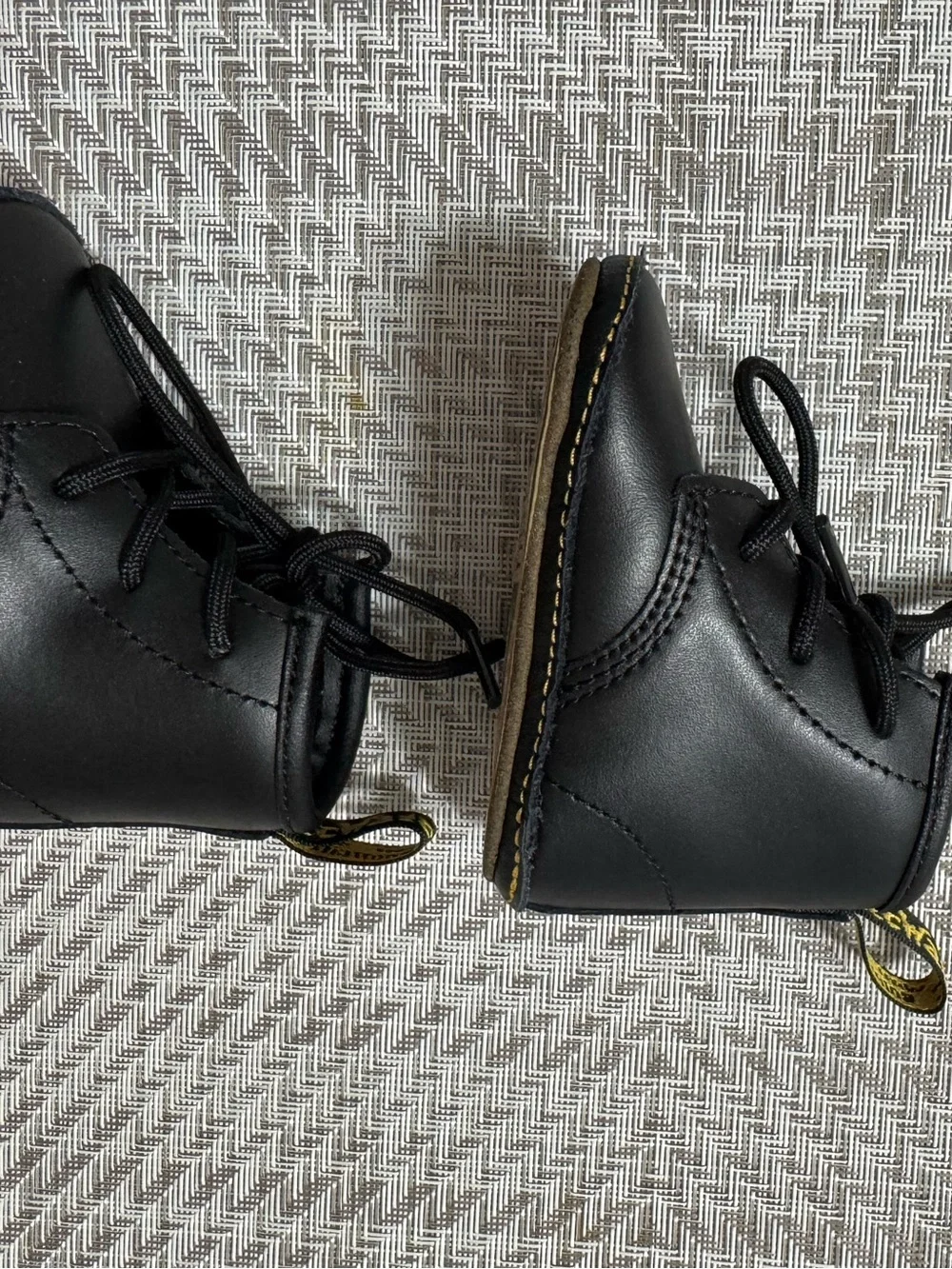 Dr. Martens Baby Black Leather Lace-Up Boots Infant Size 2